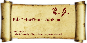 Márhoffer Joakim névjegykártya